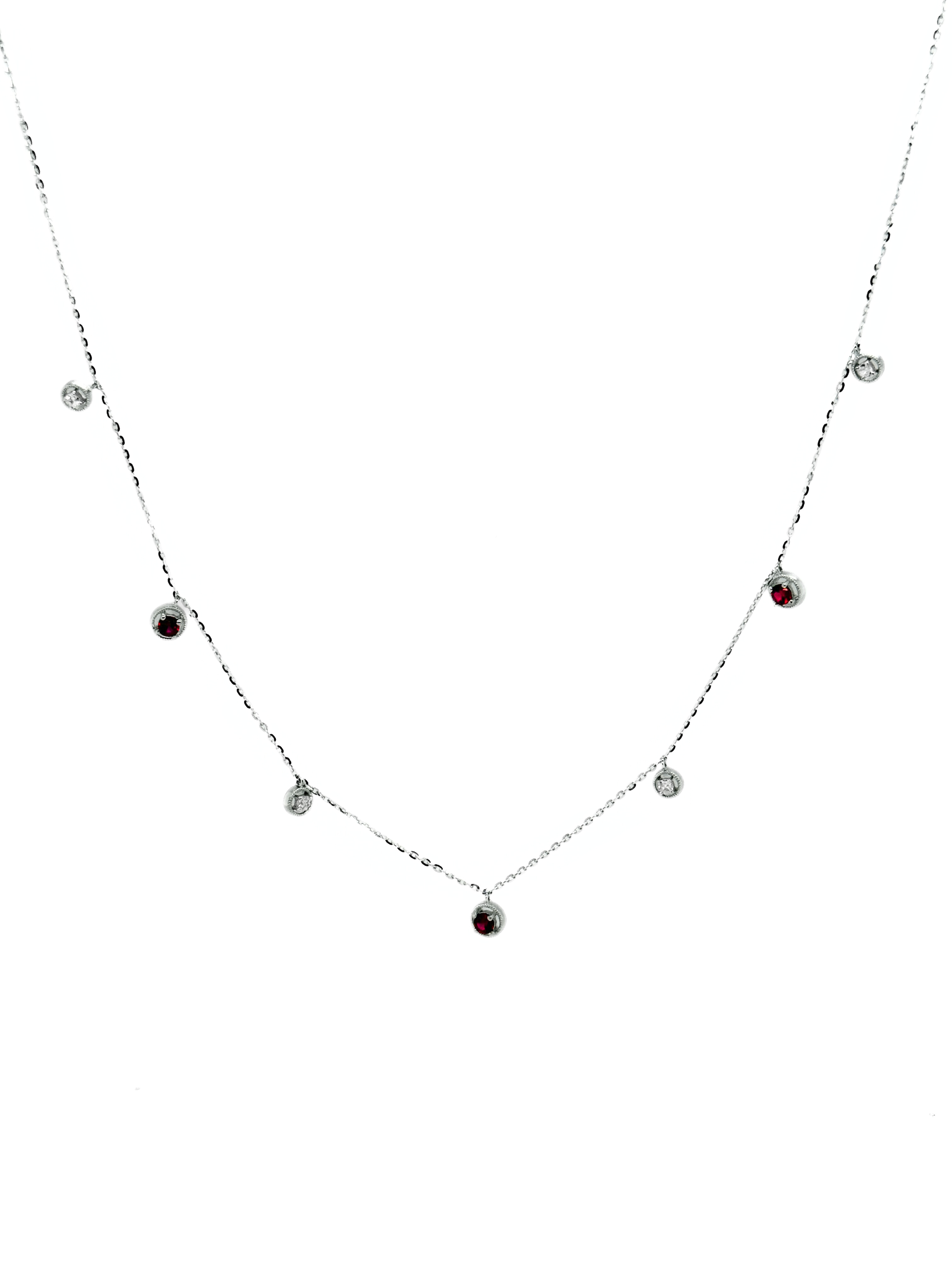 DIAMOND & RUBY STATION NECKLACE-403430